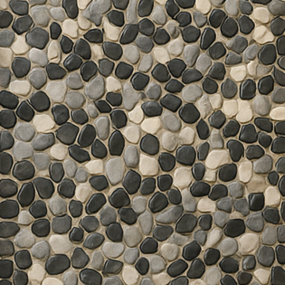 Landscaping Garden Outdoor Floor River Rock Mosaic Flat Pebbles Tile