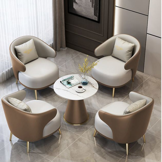 Chair Sofa Leather ( 4 Chairs and table)