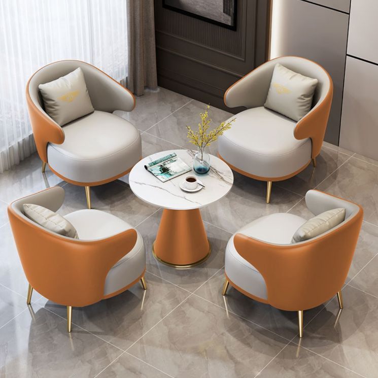 Chair Sofa Leather ( 4 Chairs and table)