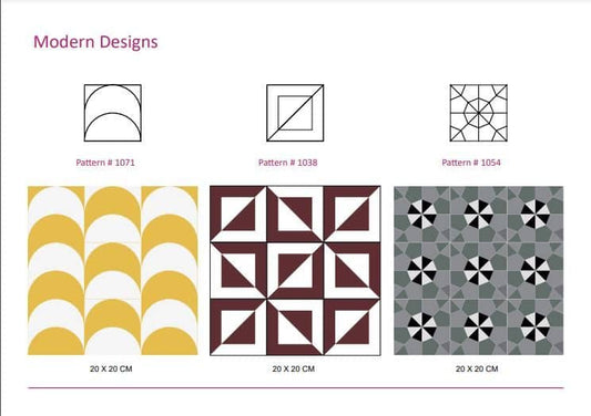 - Handmade cement tile - Geometric Designs