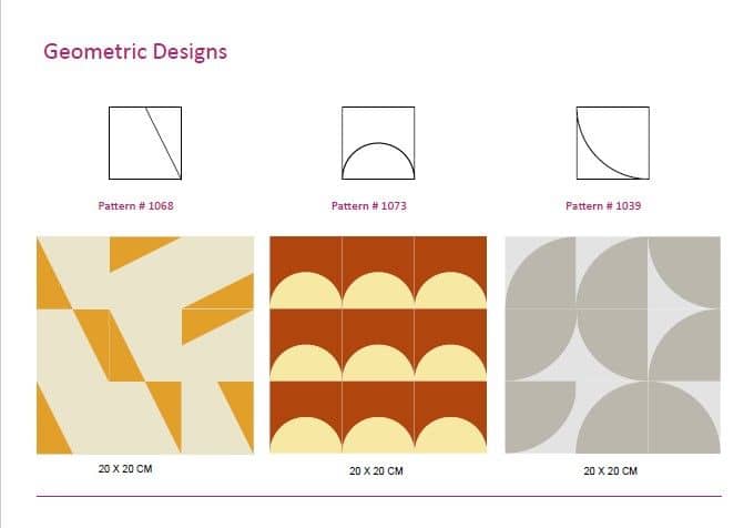 - Handmade cement tile - Geometric Designs