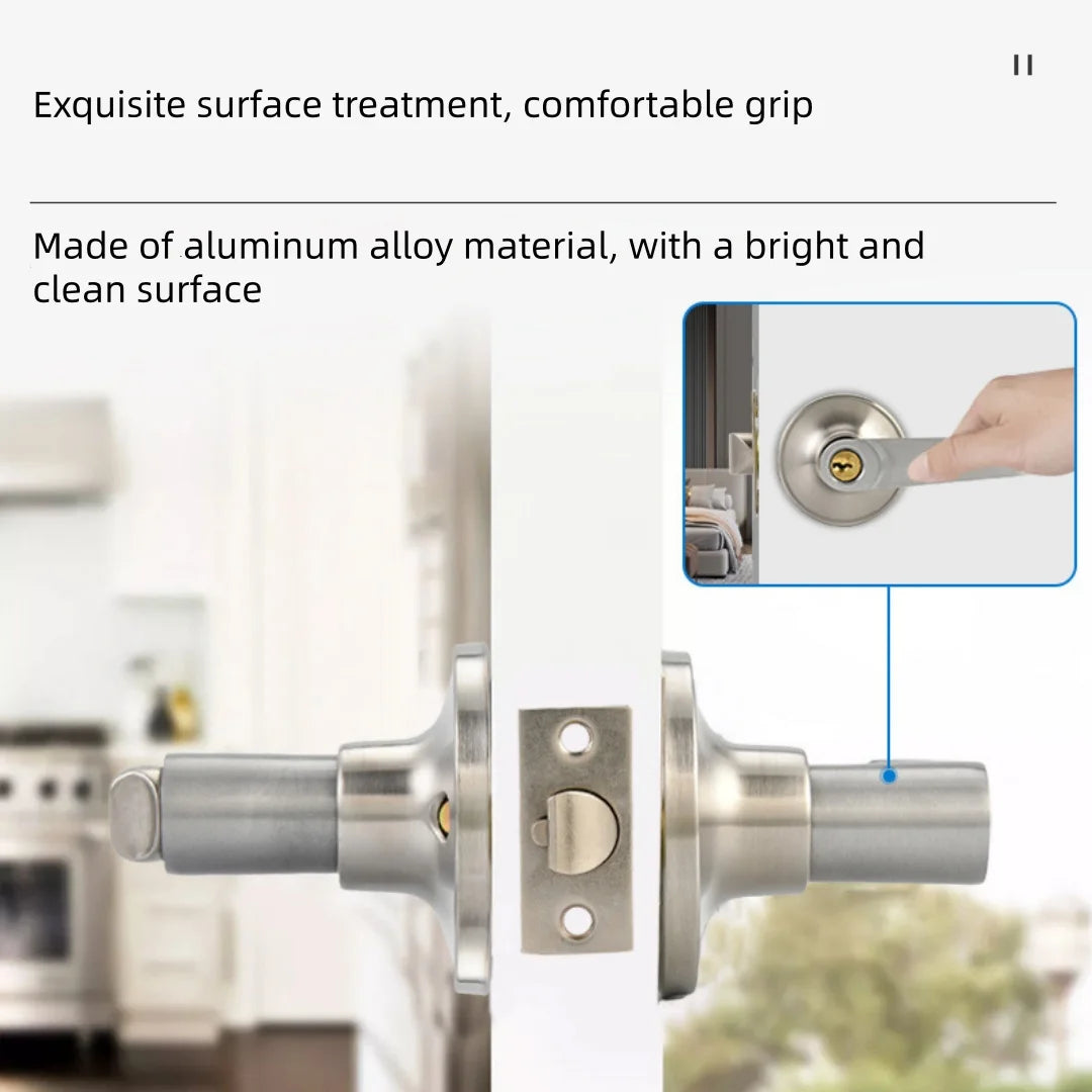 Door Handle Lock Round Security Privacy Sliding Front Doors Entrance Keyed Locks for Bedroom Living Room