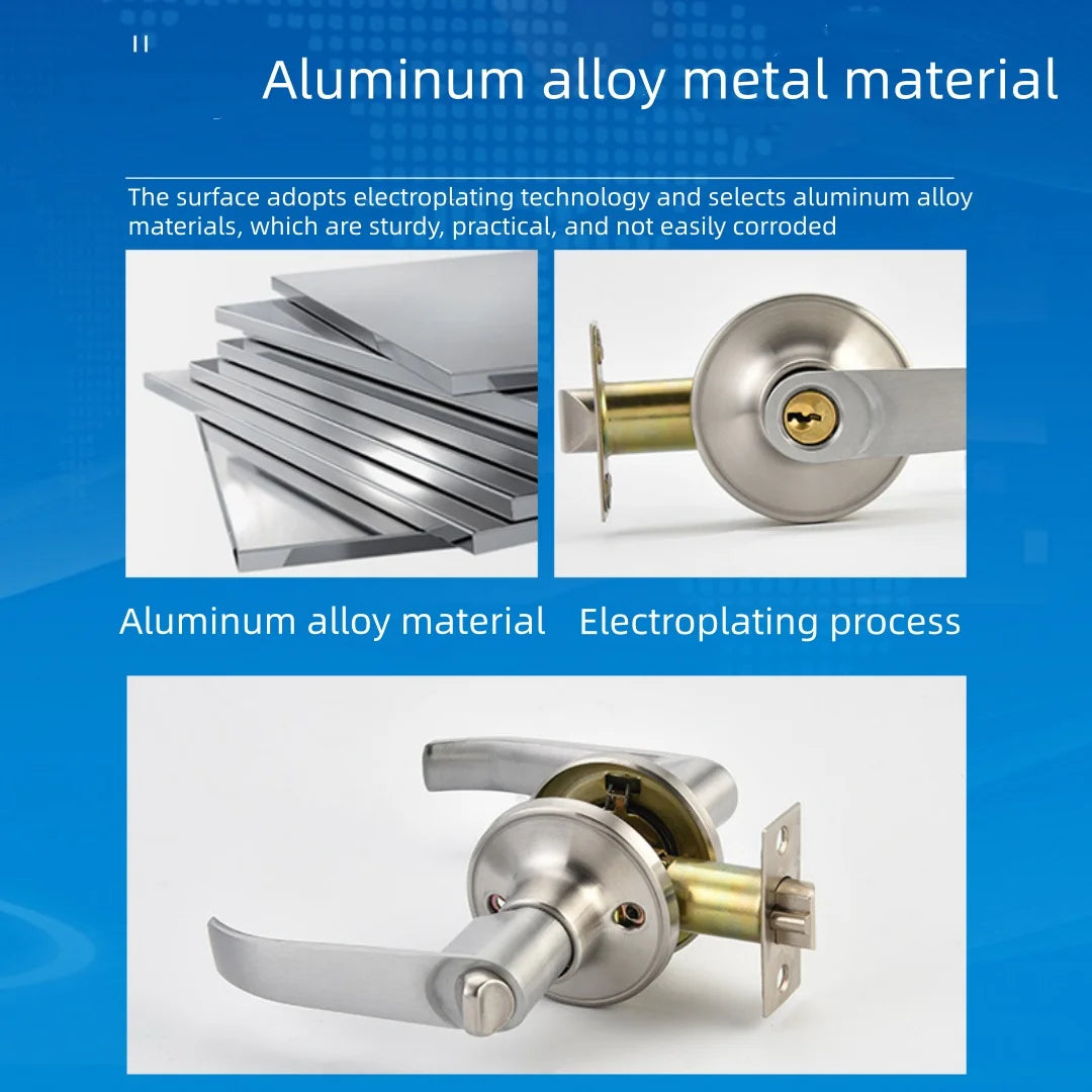 Door Handle Lock Round Security Privacy Sliding Front Doors Entrance Keyed Locks for Bedroom Living Room