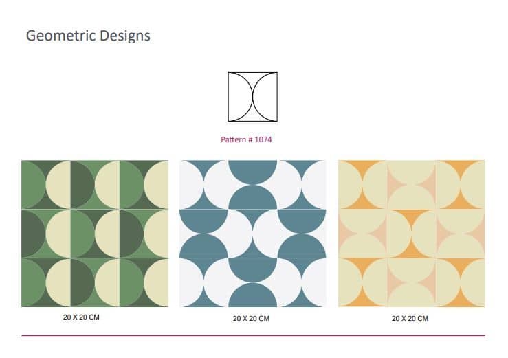 - Handmade cement tile - Geometric Designs