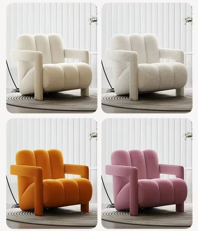 Fabric Chair With Solid Wood
