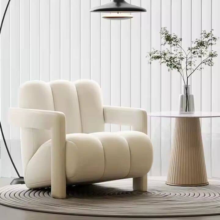 Fabric Chair With Solid Wood